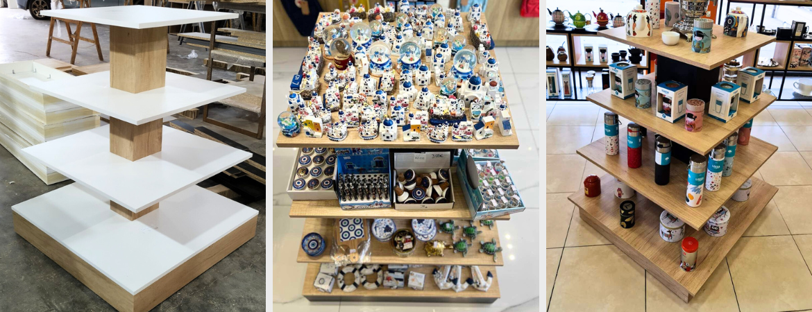 τετραγωνες ραφιερες μελαμινης για μαγαζι