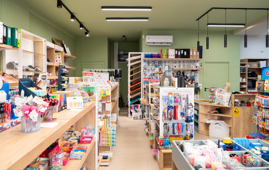 εξοπλισμος καταστηματος γραφικης υλης