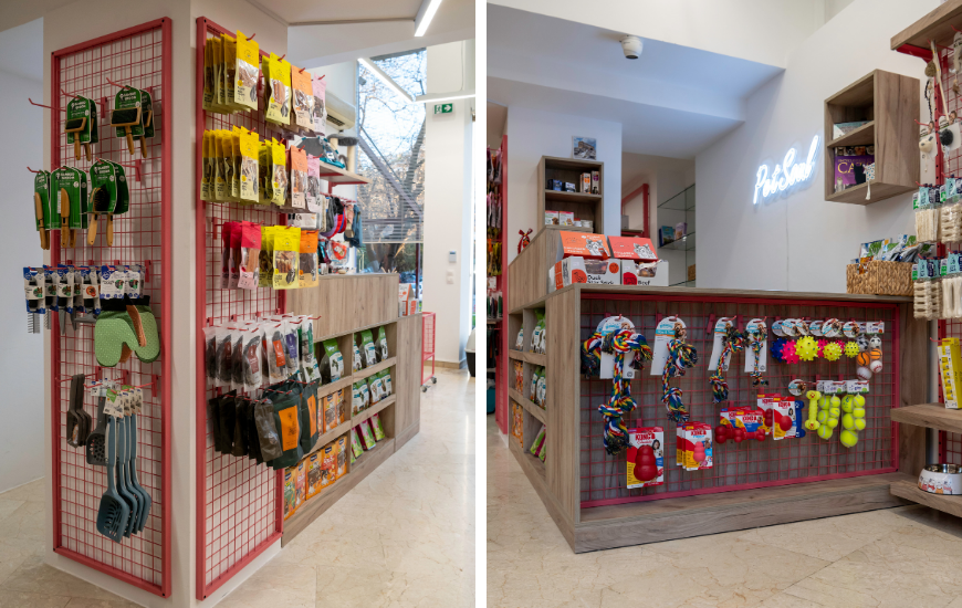 μεταλλικα πανελ κρεμαστων προιοντων pet shop