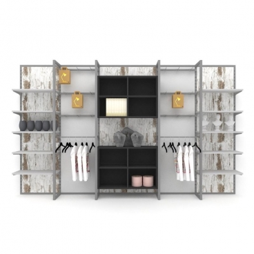 Stand Τοίχου Αυτοστήρικτο με Ράφια και Κύβους