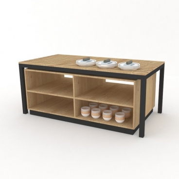 Τραπέζι Προβολής Προϊόντων με Ράφια