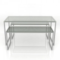 Τραπέζια με Μεταλλικό Πλέγμα και Γυάλινη Επιφάνεια