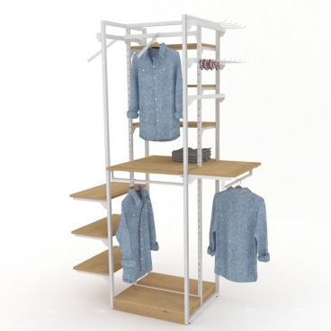 Ψηλό Stand Ενδυμάτων με Ράφια και Μπάρες