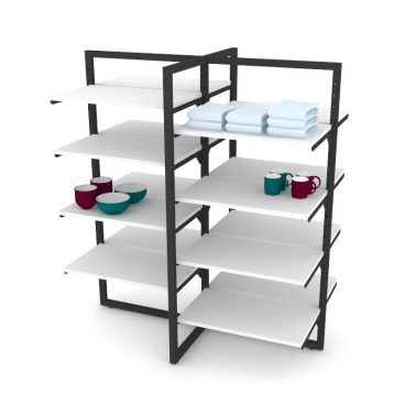 Stand Μεσαίου Χώρου με Ράφια σε 4 Πλευρές