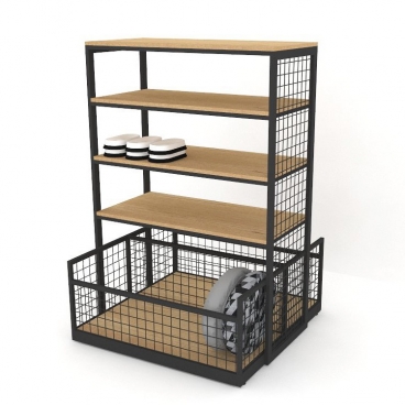 Έπιπλο Μεσαίου Χώρου με Ράφια και Καλάθι