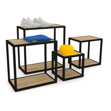 Σετ μεταλλικά Τραπέζια με Καπάκια Μελαμίνης