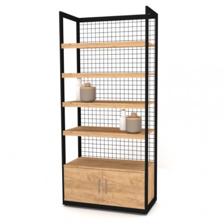 Έπιπλο Τοίχου με Πλάτη πλέγμα και Ράφια