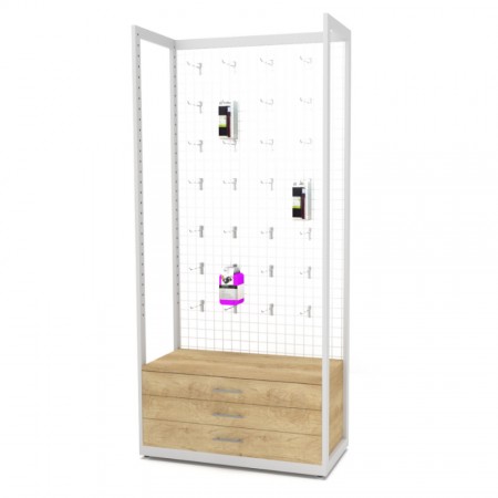 Έπιπλο Τοίχου με Πλάτη Πλέγμα για Γάντζους